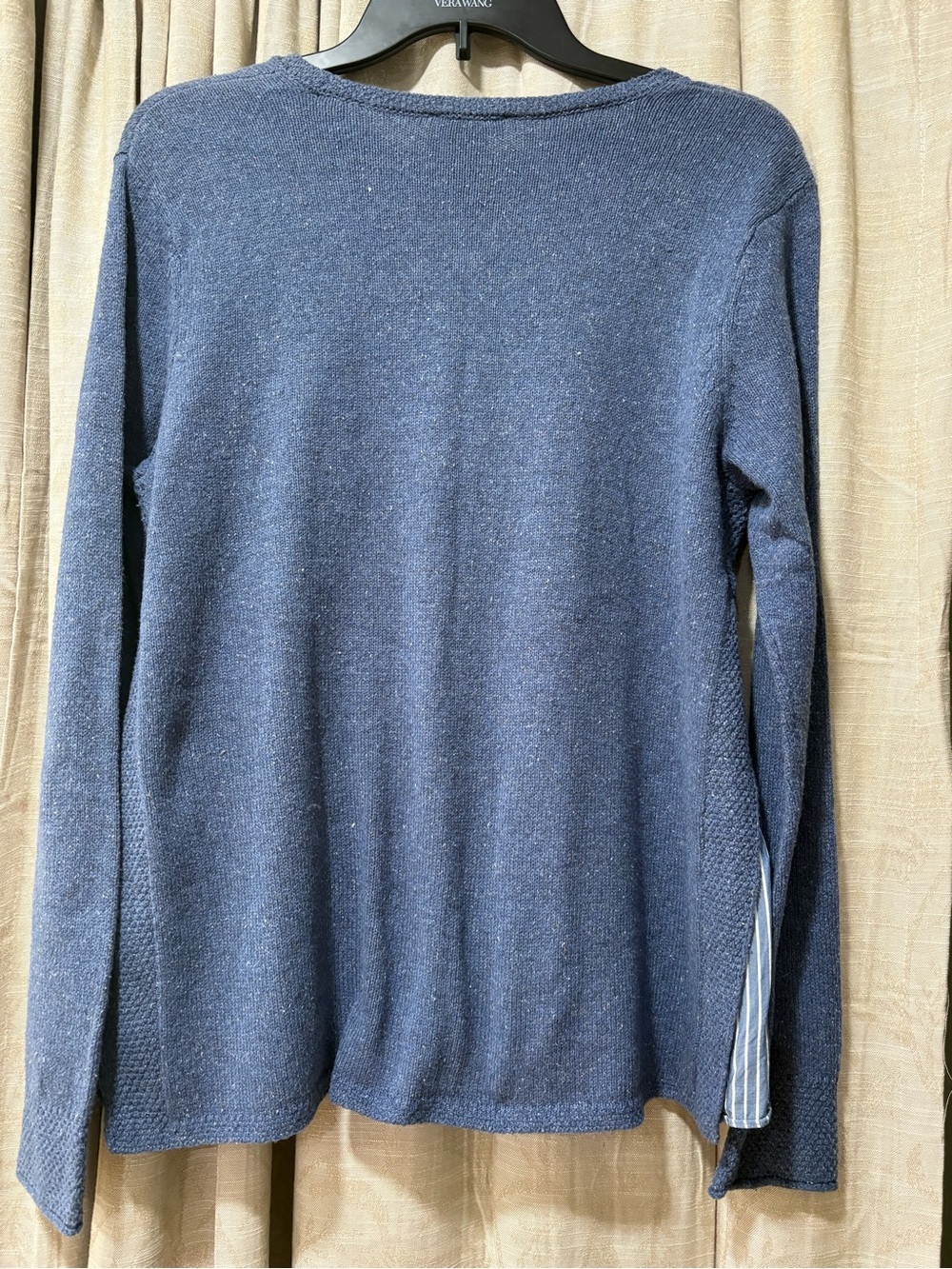 J. Jill Blue Crewneck Sweater with Stripe Inset - Picture 5 of 5